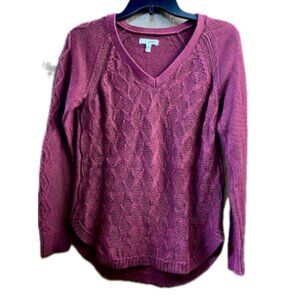 Sonoma burgundy v-neck sweater size S